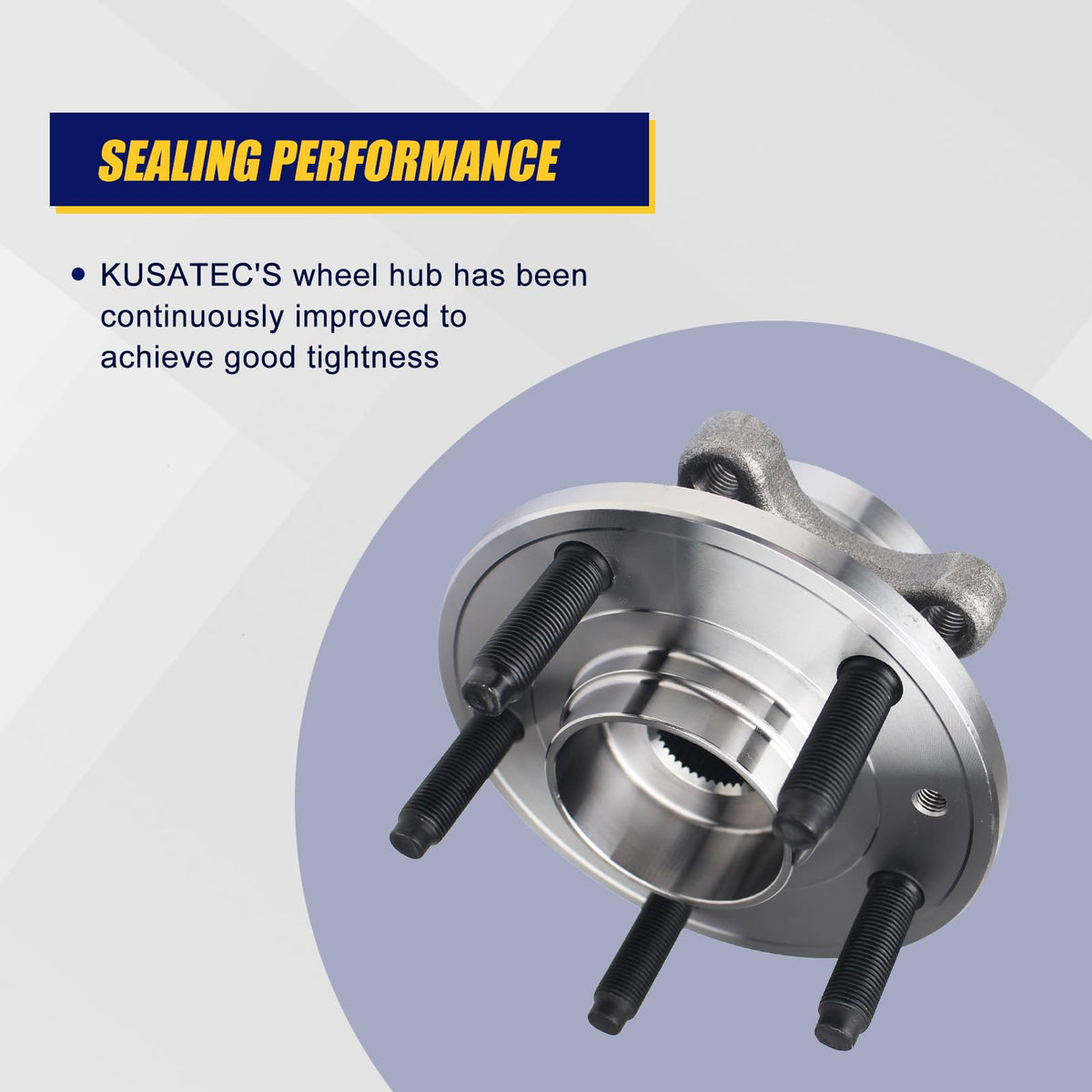 KUSATEC hub bolts and threads shown at scale for corrosion resistance benefit