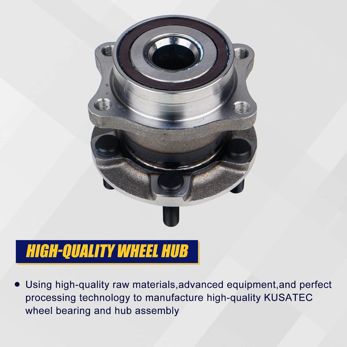 KUSATEC hub bolts detail with protective coating to resist rust and torque easily