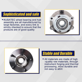 KUSATEC hub installed on vehicle knuckle illustrating correct fitment and alignment