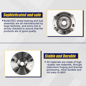 KUSATEC hub installed on vehicle knuckle demonstrating ready-to-bolt convenience
