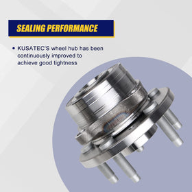 KUSATEC assembly installed on vehicle front wheel hub demonstrating correct fit
