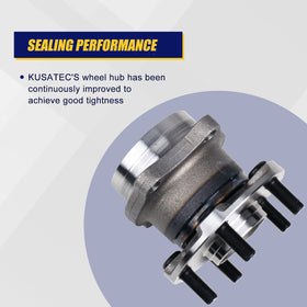 KUSATEC rear hub assembly mounted on vehicle demonstrating direct-fit installation