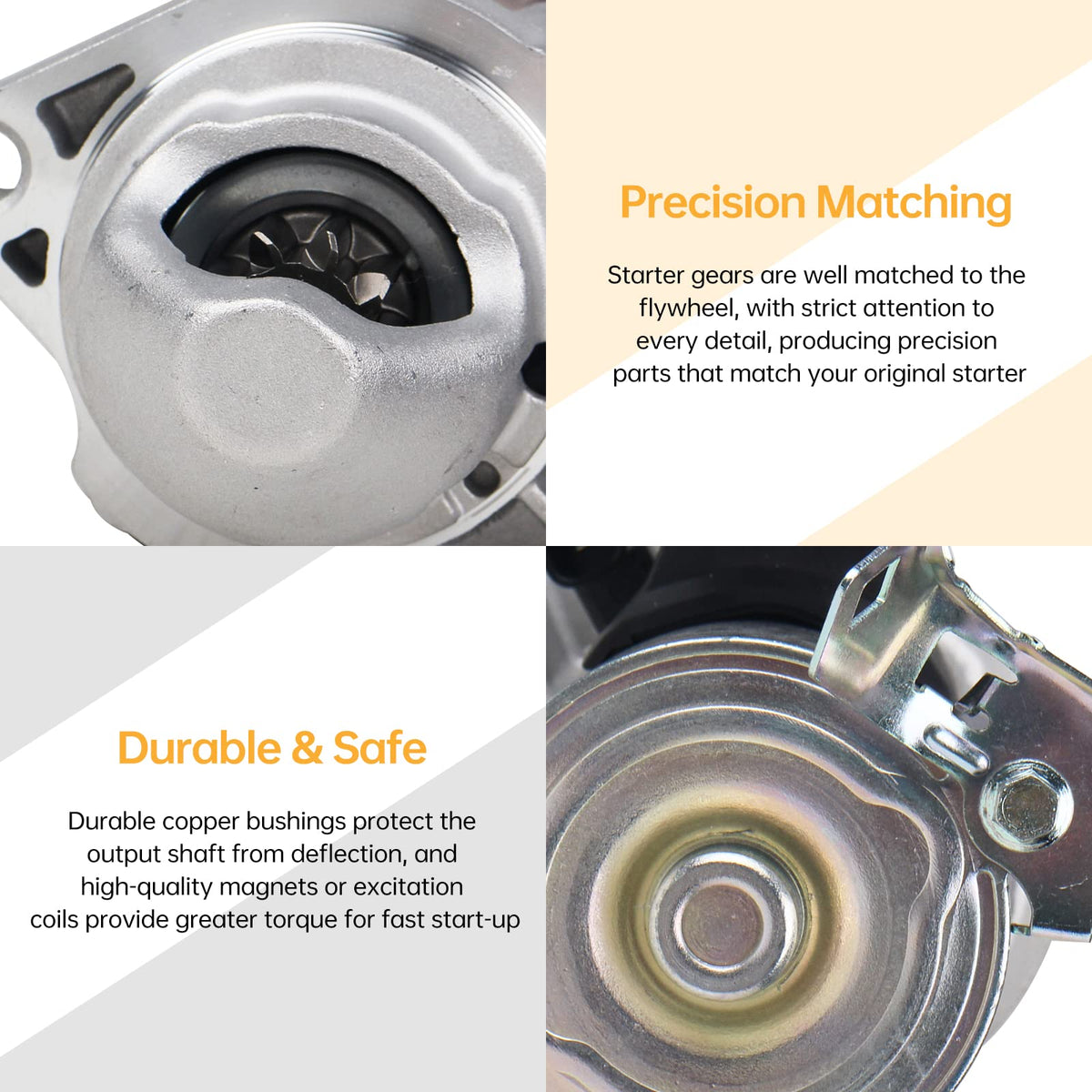 KUSATEC starter mounting flange detail demonstrating precise OEM fit