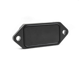 KUSHOP billet coolant plate front view showing mounting holes and flat sealing surface for leak prevention