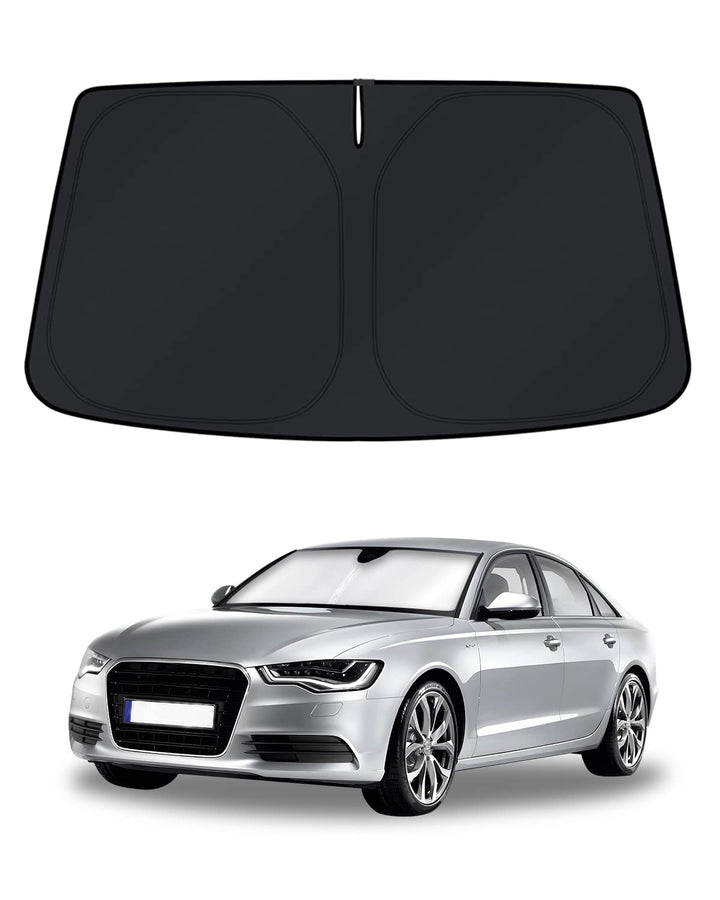 KUST front view of shade packaging showing fit for Audi A6 and easy use