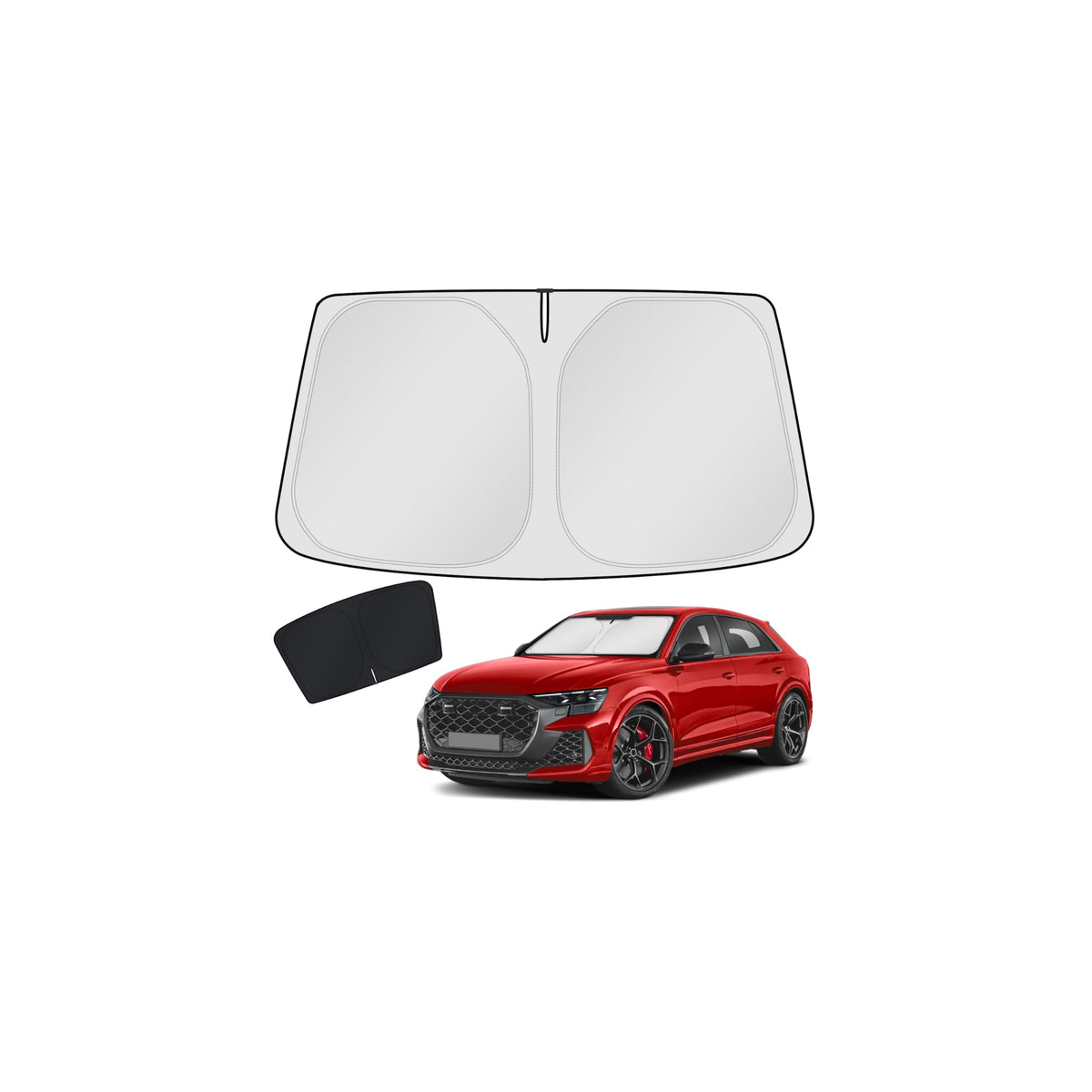 KUST front view full-coverage shade fitting Audi Q8 protects interior from heat