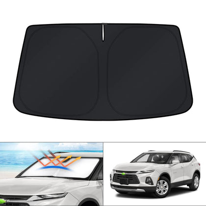 KUST front view of sun shade showing full windshield coverage and immediate cooling benefit