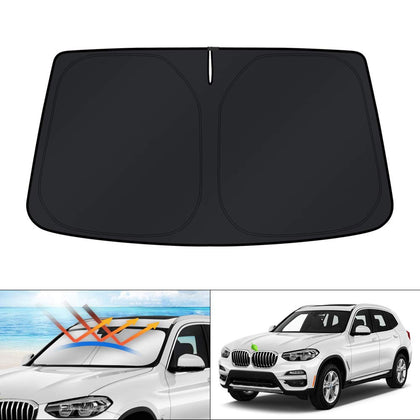 KUST front view of sun shade packaging showing fit and finish benefits