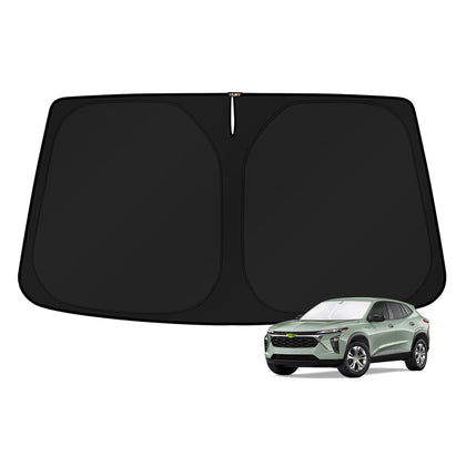 KUST front view of sun shade packaging showing custom-fit Trax design and protection benefit