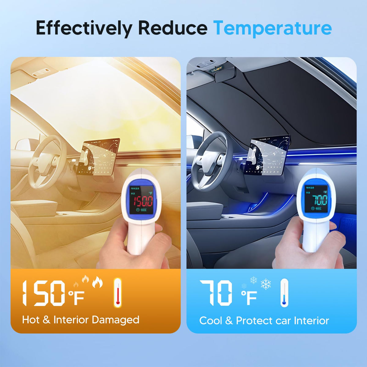 KUST close-up of 260T reflective fabric showing heat reflection benefits