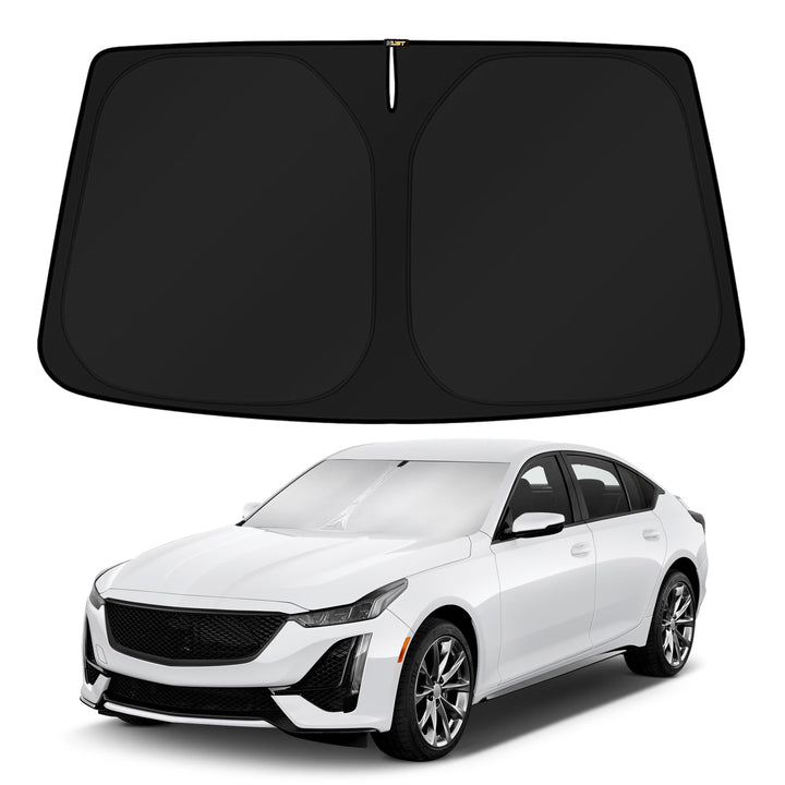 KUST front view of fitted windshield shade showing full coverage benefit
