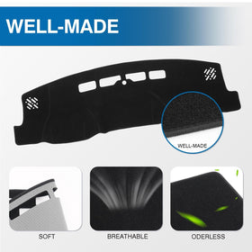 KUST dashboard cover installed in truck interior reducing windshield glare