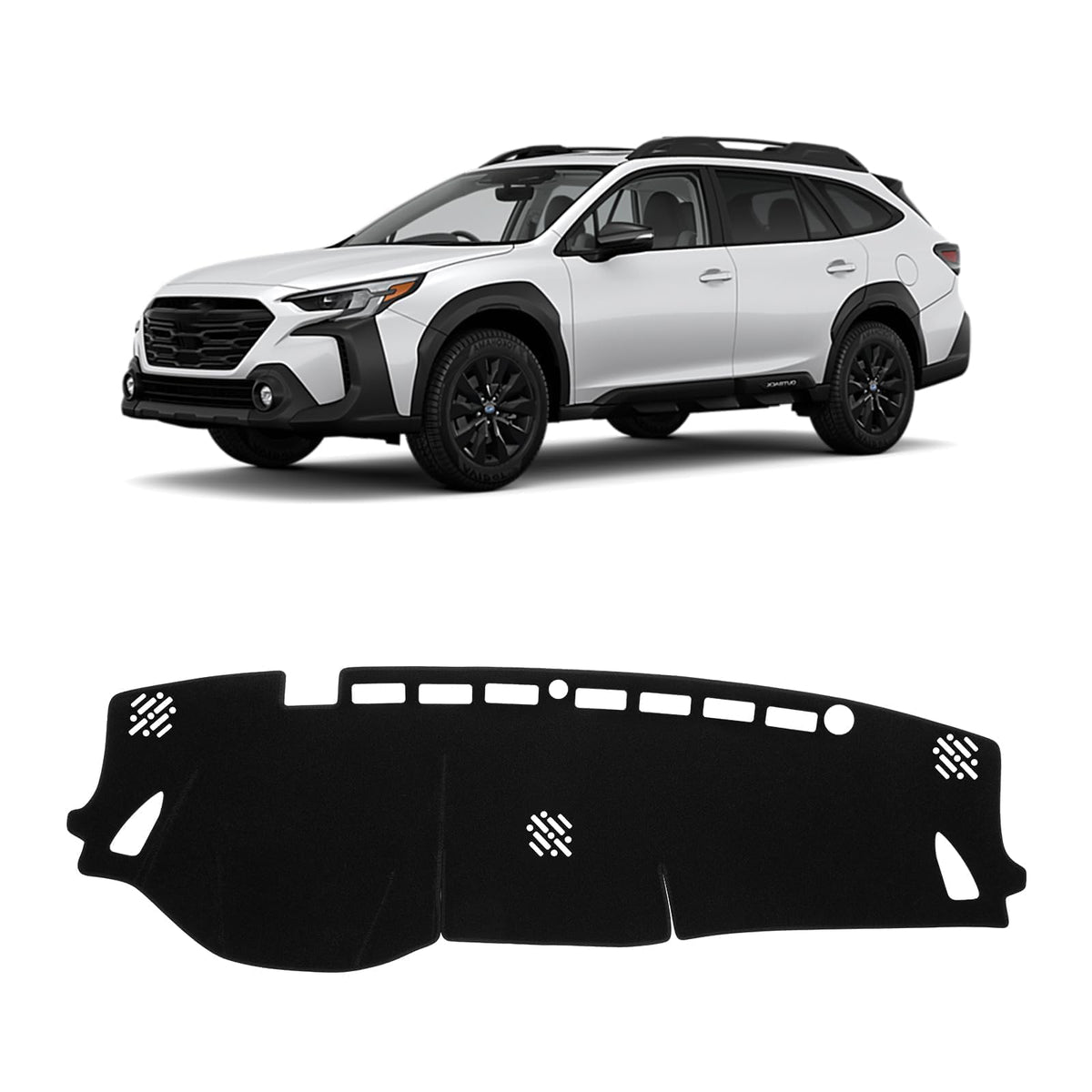 KUST front view of black dash cover showing sleek protective look
