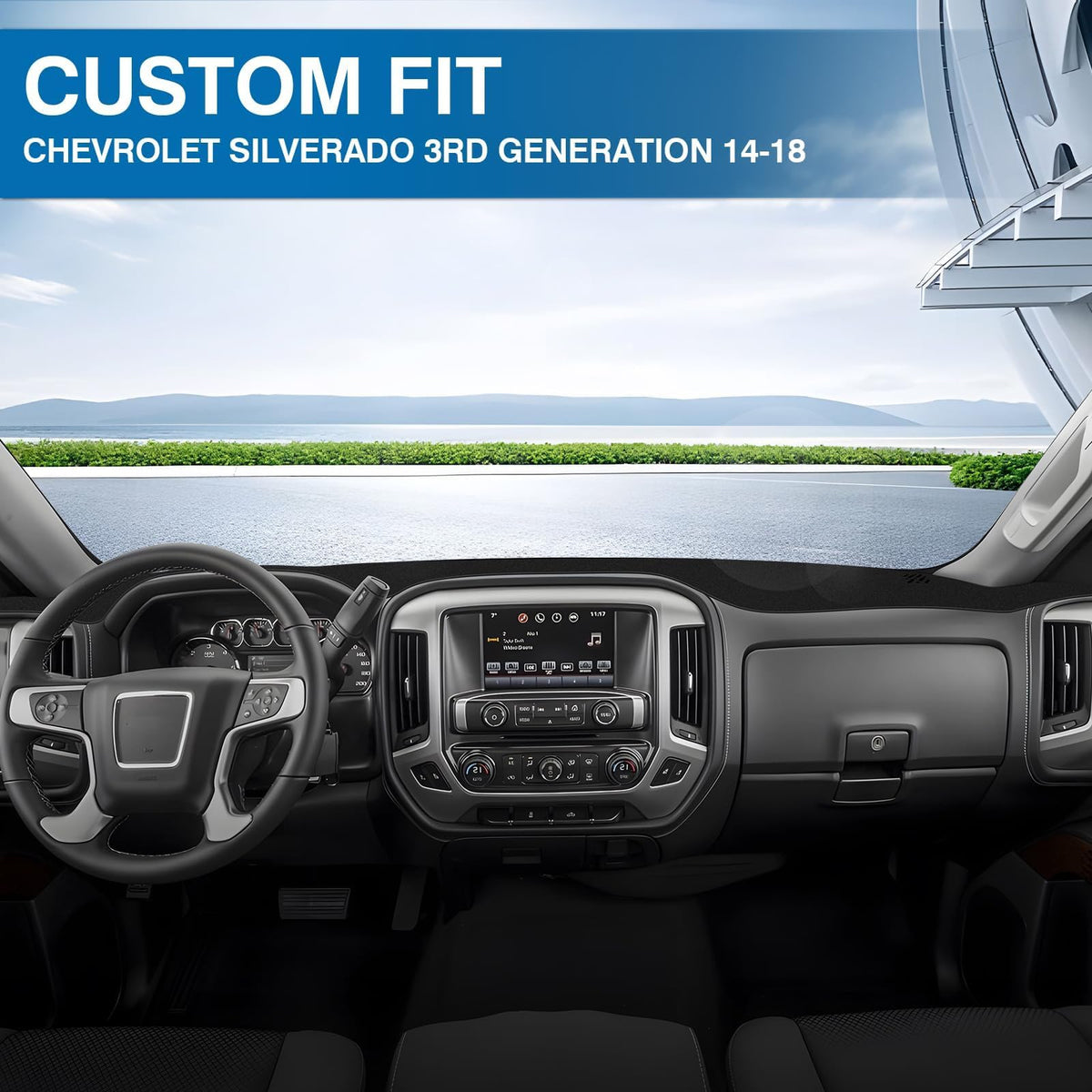KUST installation on dash demonstrating non-slip silicone backing benefit