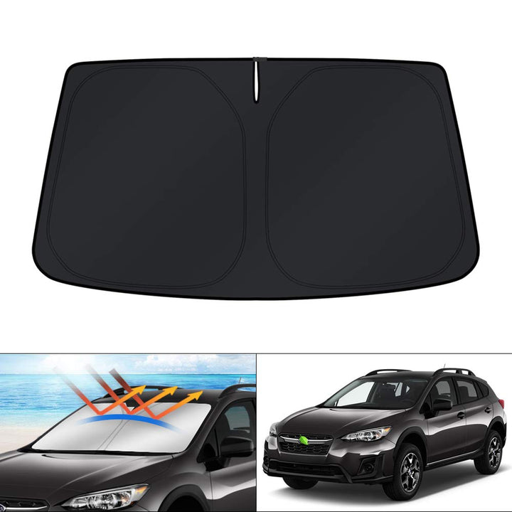 KUST front fit showing full windshield coverage and precise Crosstrek fit