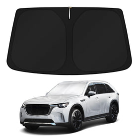KUST front installed on Mazda CX-90 windshield showing full coverage and sun protection