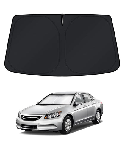 KUST front view of sun shade packaging showing custom Accord fit and easy use