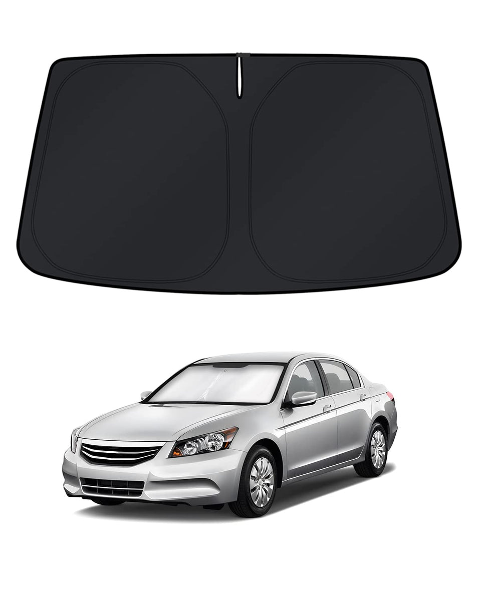 KUST front view of sun shade packaging showing custom Accord fit and easy use