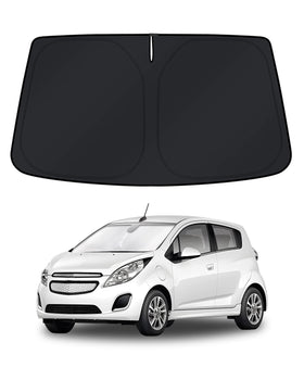 KUST front view showing custom-fit for Chevy Spark and full windshield coverage