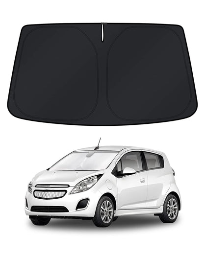 KUST front view showing custom-fit for Chevy Spark and full windshield coverage