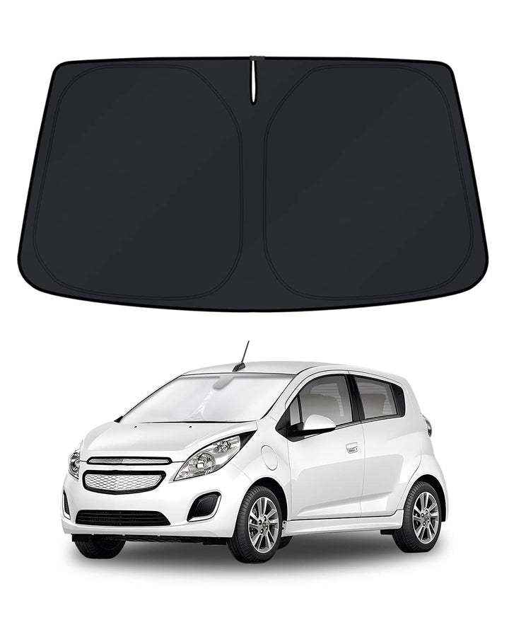 KUST front view showing custom-fit for Chevy Spark and full windshield coverage
