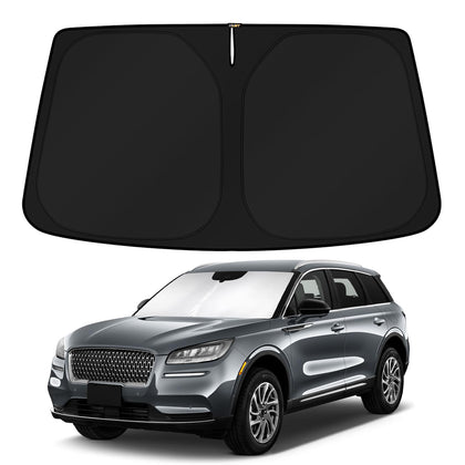 KUST sun shade front packaging showing model fit and benefits