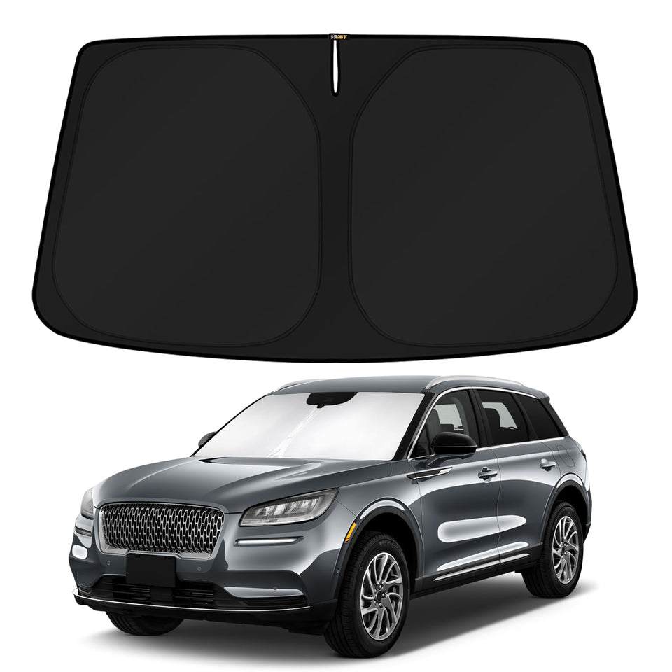KUST sun shade front packaging showing model fit and benefits