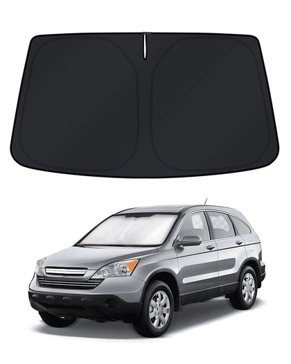KUST front view of packaged CR-V windshield shade showing fit and protection