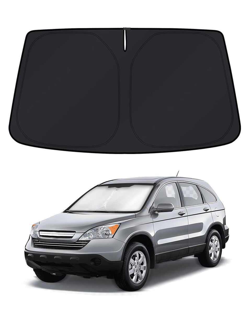 KUST front view of packaged CR-V windshield shade showing fit and protection