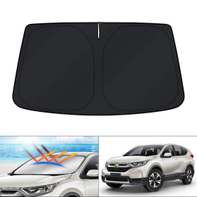 KUST front view of sunshade showing brand and perfect windshield fit