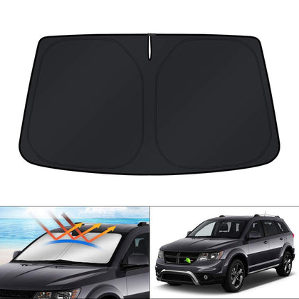 KUST front view of shade showing full windshield coverage and quick protection