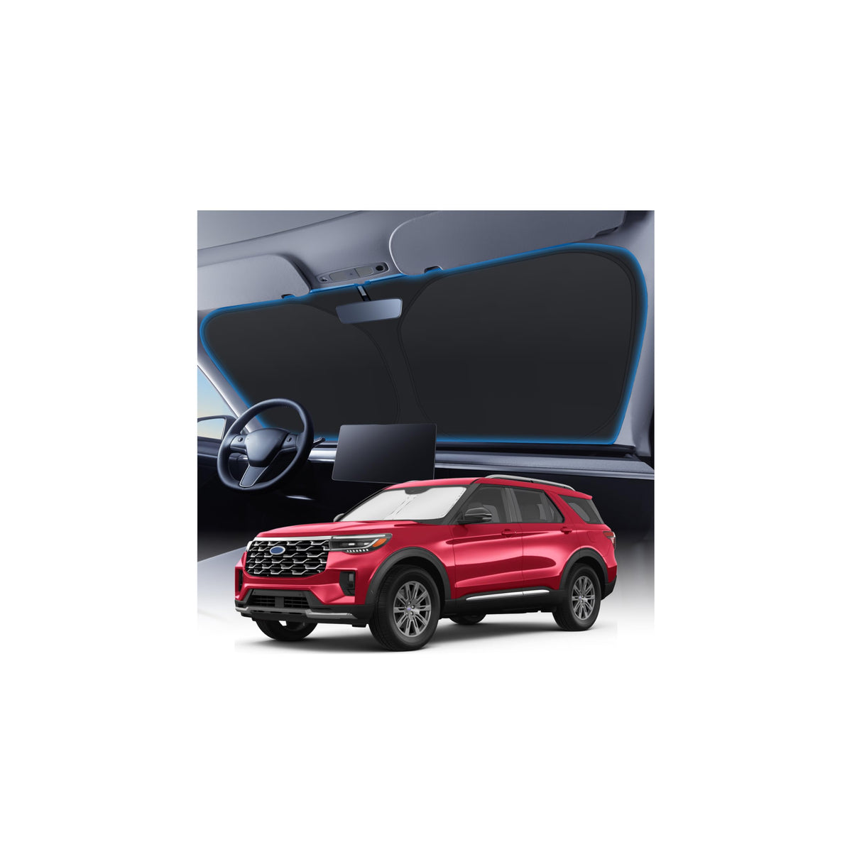 KUST front packaging for Ford Explorer shade showing model fit benefit