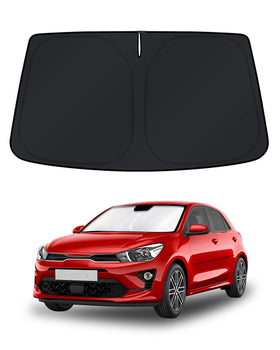 KUST front view of custom-fit shade showing full windshield protection benefit