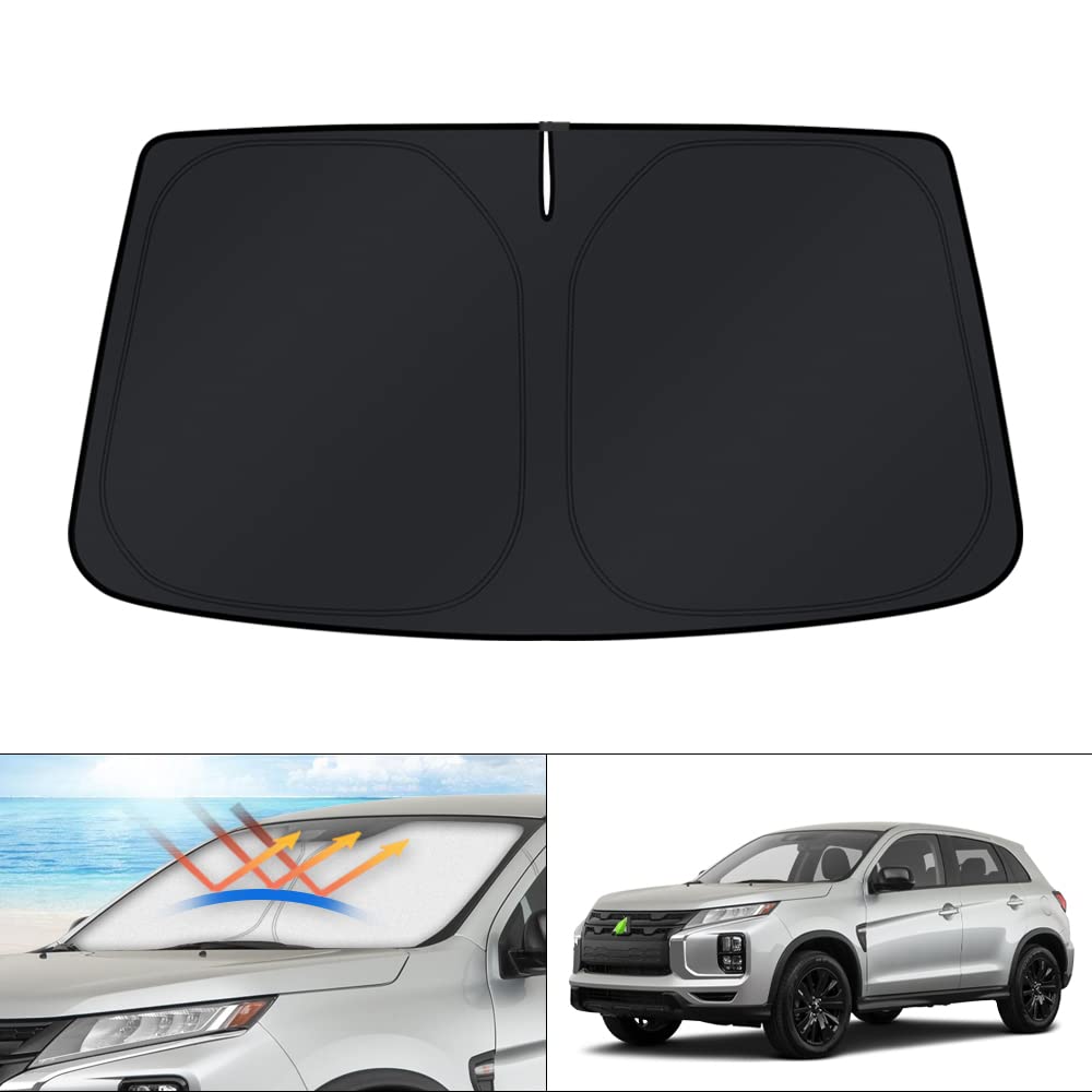 KUST front view of packaged sun shade showing Outlander Sport fit and protection