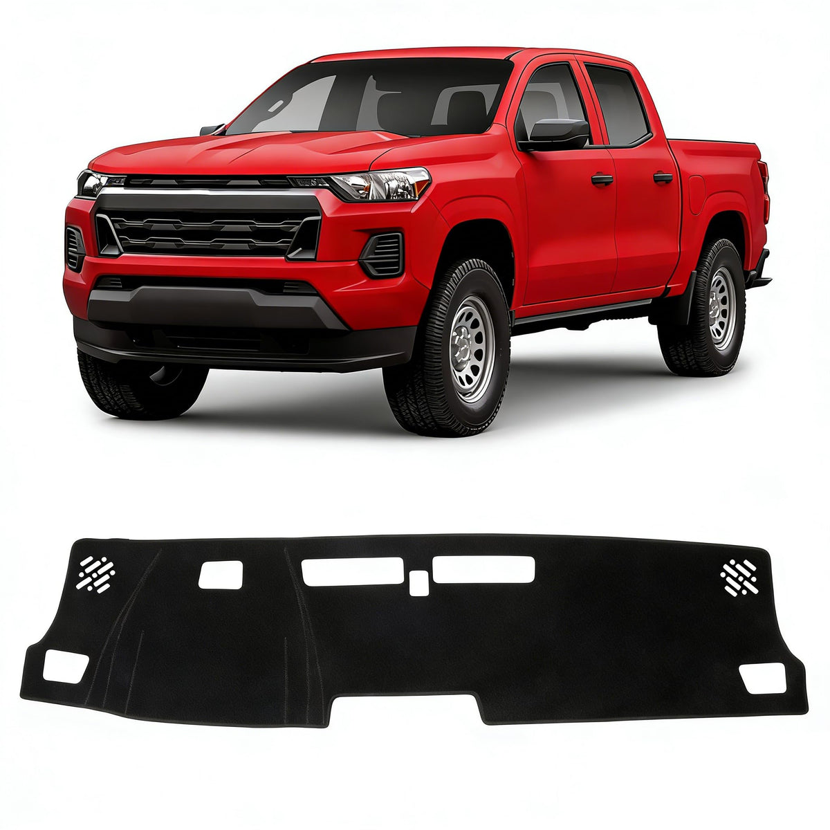 KUST front packaging view showing custom-fit dash cover and neat fold, protecting dash