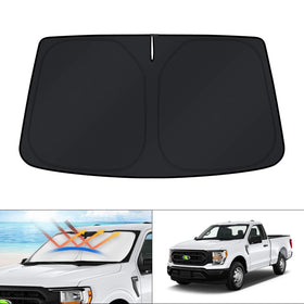 KUST front view of sun shade showing full windshield coverage and perfect fit