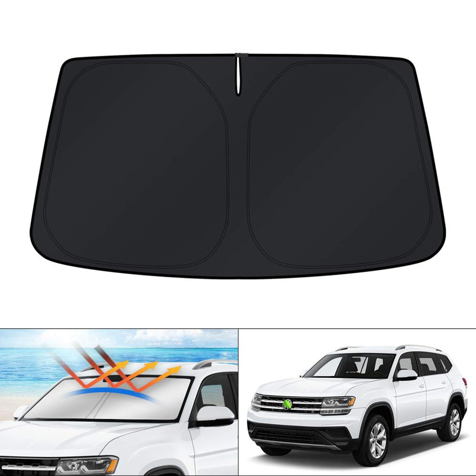 KUST front packaging for VW Atlas shade showing vehicle-specific fit and protection