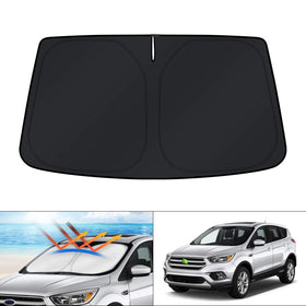 KUST front view of sun shade showing full windshield fit and instant cooling benefit
