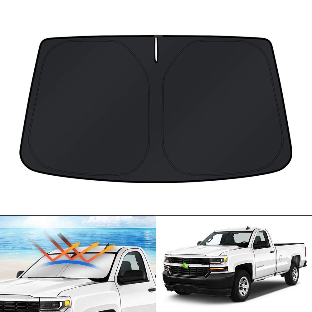 KUST front view of packaged sun shade showing fit and protection