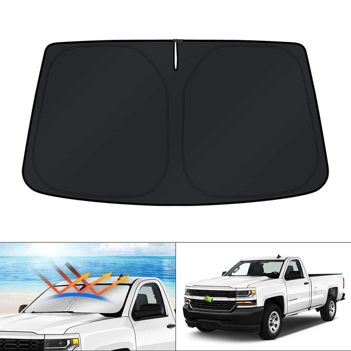 KUST front view of packaged sun shade showing fit and protection