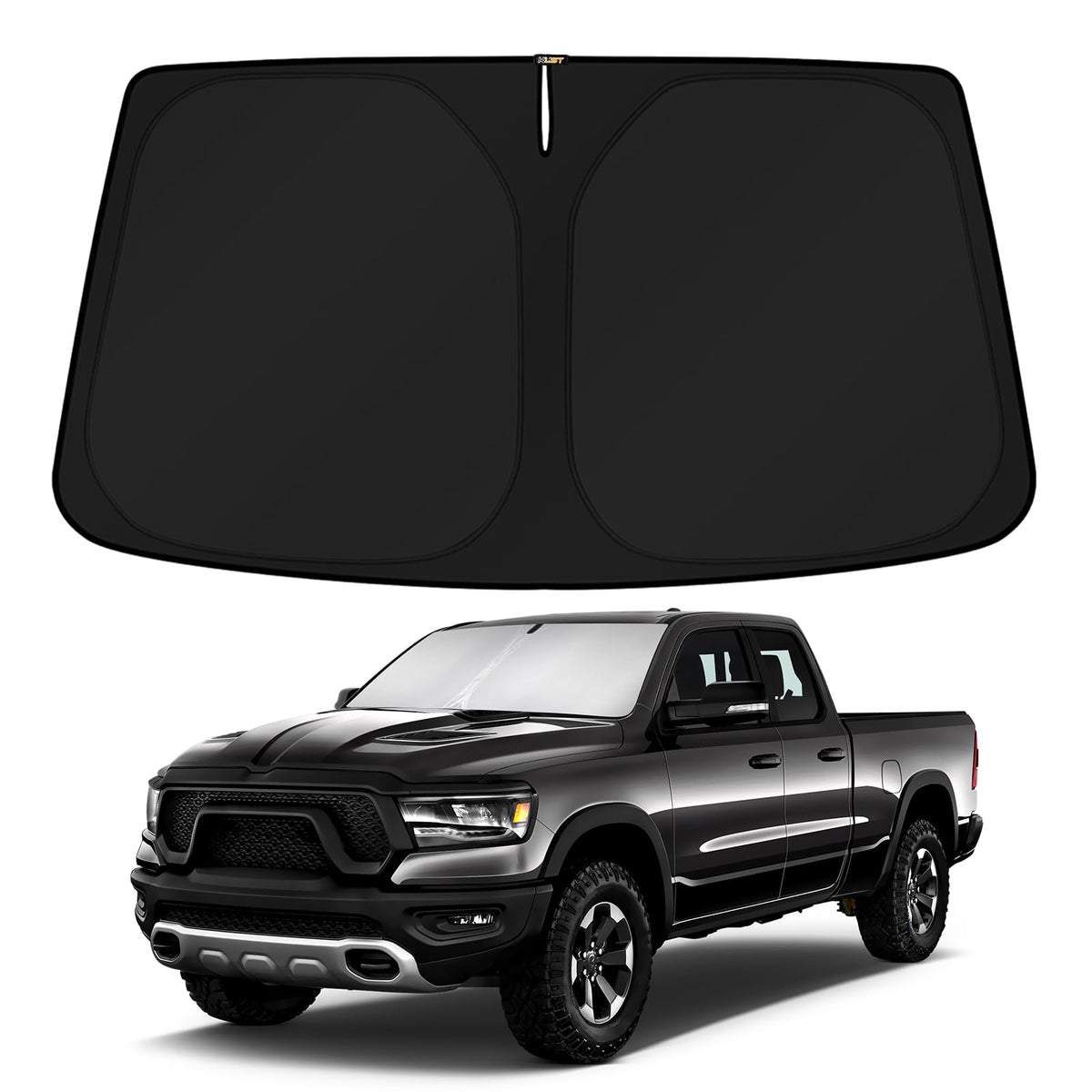 KUST front view on Dodge RAM 1500 showing full windshield coverage and neat fit