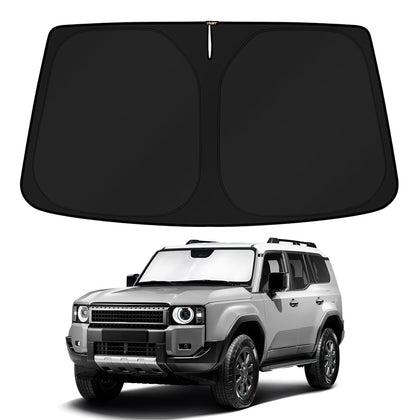 KUST front view of packaged windshield shade showing full coverage benefit