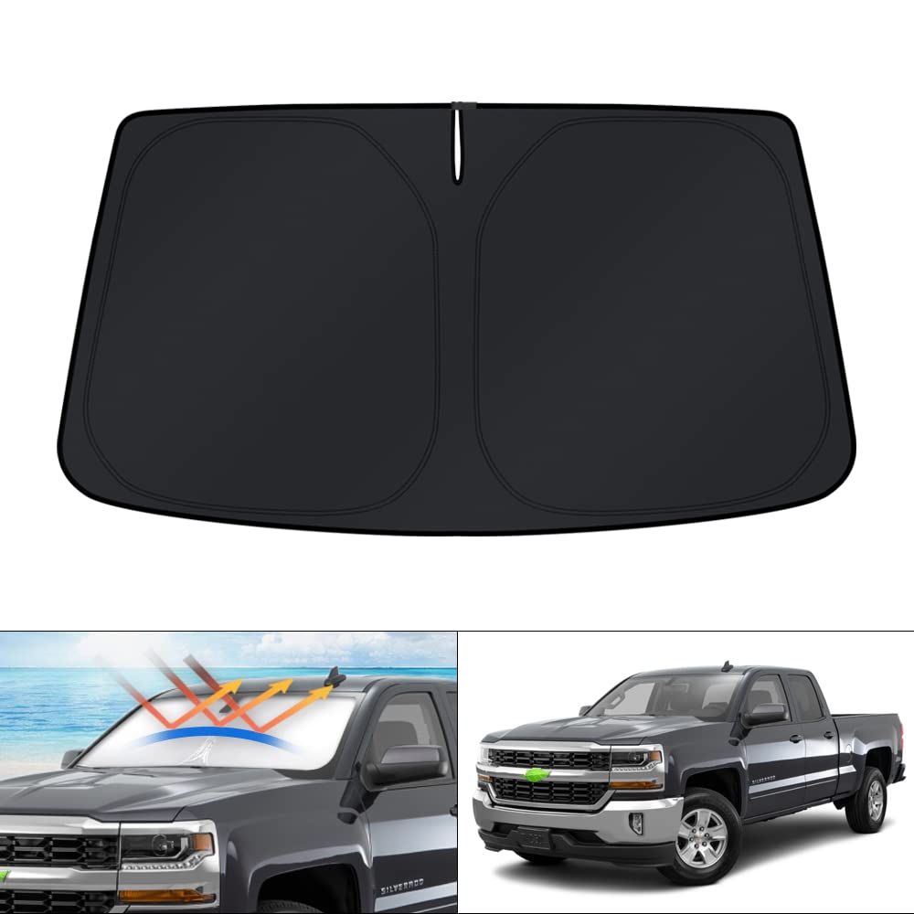 KUST front view showing silver outward side and perfect windshield coverage benefit