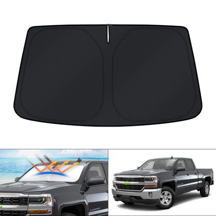 KUST front view showing silver outward side and perfect windshield coverage benefit