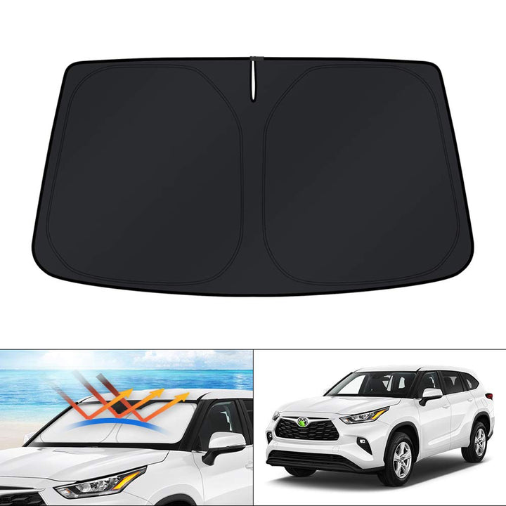 KUST front view packaging showing custom Highlander fit and quick install benefit