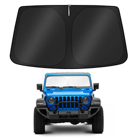 KUST front view of packaged Gladiator sun shade showing custom-fit protection