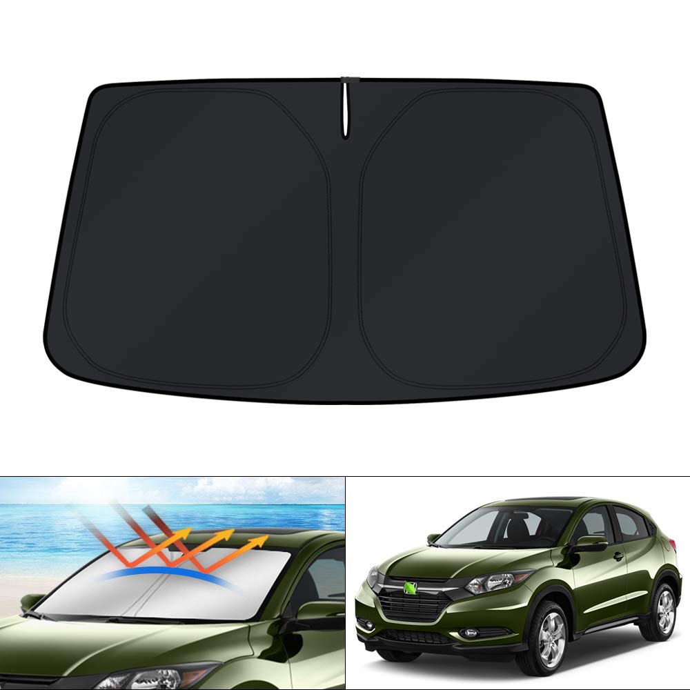 KUST front view installed on HR-V windshield shows full coverage and sun reduction