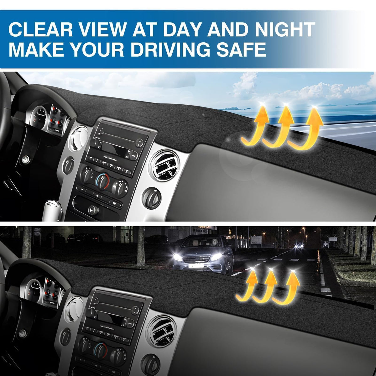 KUST dashboard mat reducing windshield glare and keeping cabin cooler