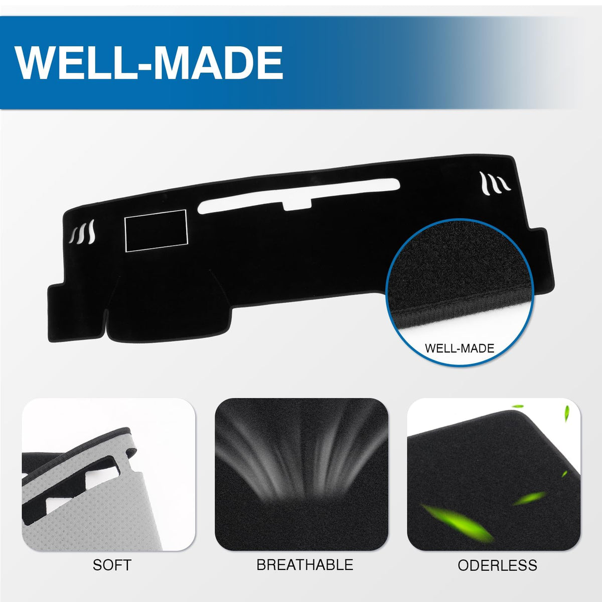 KUST installed on dashboard reducing glare and improving interior look