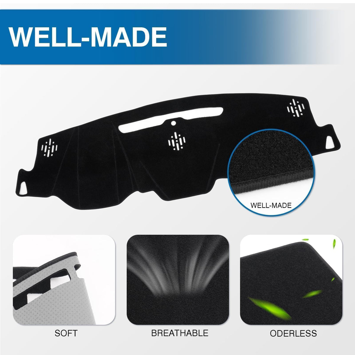 KUST mat installed on Tahoe dashboard reducing glare and restoring look